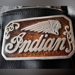 Pewter Indian Motorcycle belt buckle